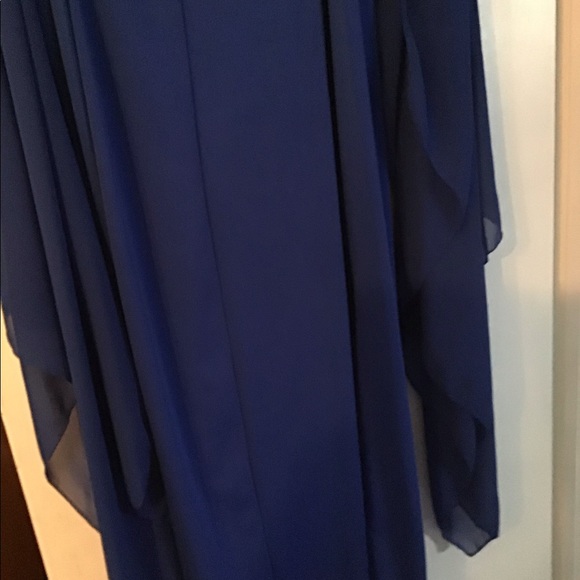 NWOT bright blue dress with attached cape - Picture 3 of 5